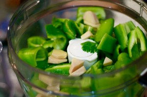 Peppers in the food processor