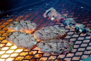 grilling the burgers