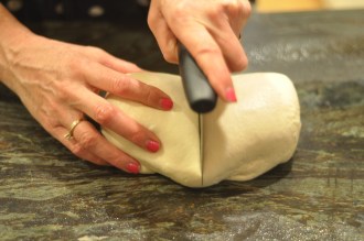 portioning the dough